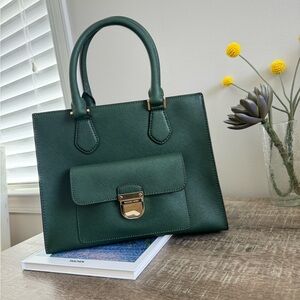 NWT Michael Kors Bridgette Medium EW Tote Moss Leather Satchel Crossbody Bag